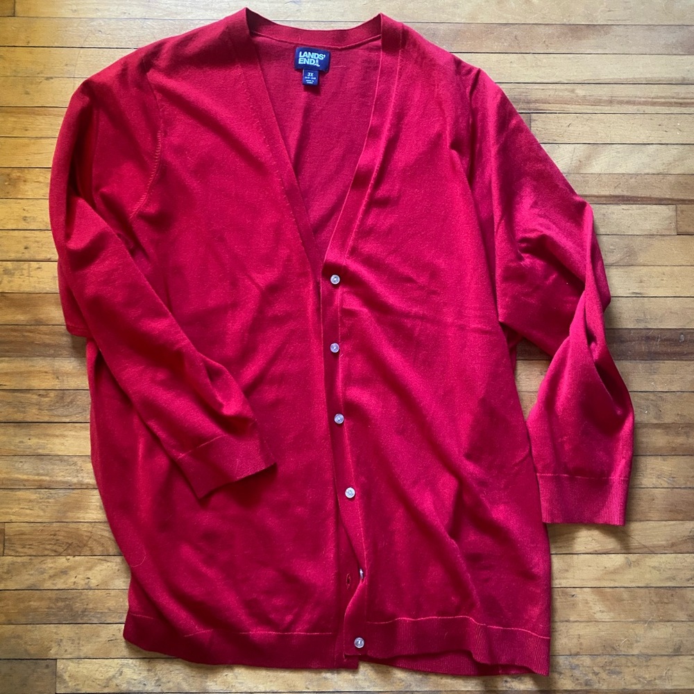 NWOT Sz 3x Lands End Vneck Cardigan